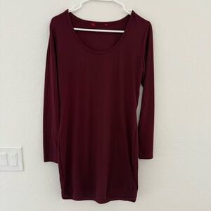 Women's Burgundy Long Sleeve Dress - Medium